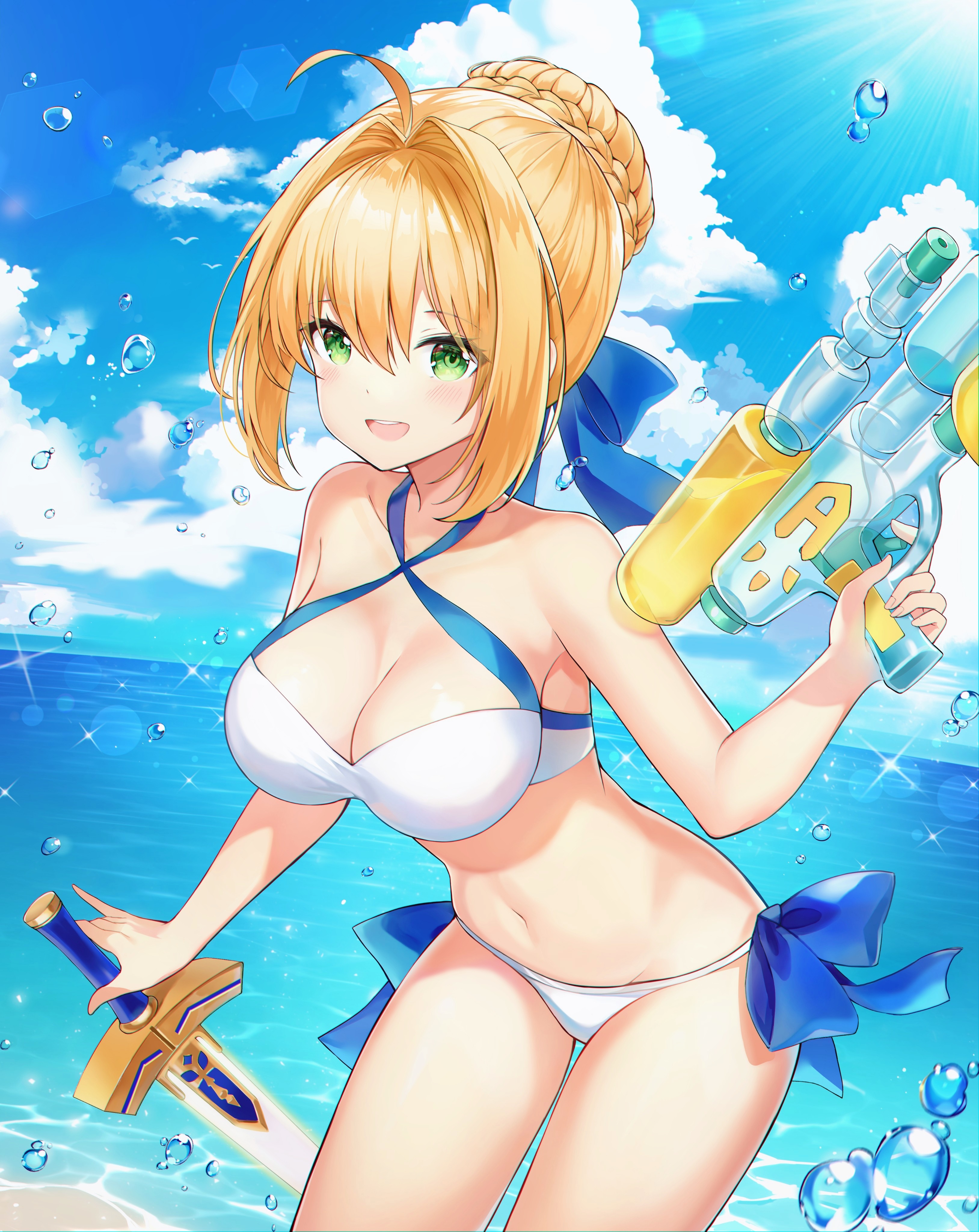 L Seohui Fategrand Order Saber Bikini Gun Swimsuits Sword 674028 Yandere 3946